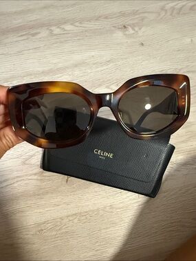 Authentic Celine Oversized Tortoiseshell Sunglasses - Brown Gradient Lenses